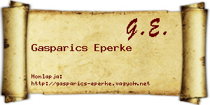 Gasparics Eperke névjegykártya